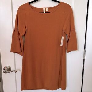 ANTHROPOLOGIE Sweater Tunic Top 3/4 Sleeves Rust/Burnt Orange Soft NWT